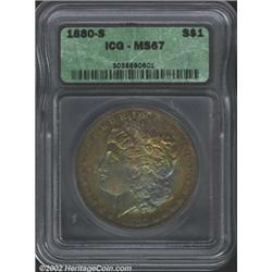 1880-S S$1 8 Over 7 MS67 ICG.