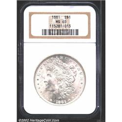 1881 S$1 MS65 NGC.