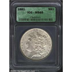 1881 S$1 MS65 ICG.