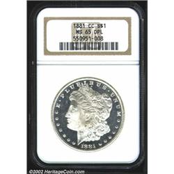 1881-CC S$1 MS65 Deep Mirror Prooflike NGC.