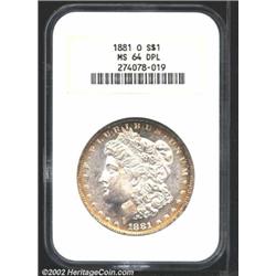 1881-O S$1 MS64 Prooflike NGC.