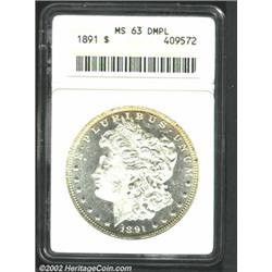 1891 S$1 MS63 Deep Mirror Prooflike ANACS.