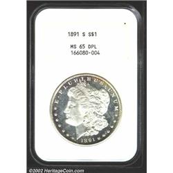 1891-S S$1 MS65 Deep Mirror Prooflike NGC.