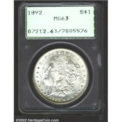 1892 S$1 MS63 PCGS.