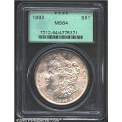 1892 S$1 MS64 PCGS.