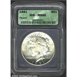 1921 S$1 MS66 ICG.