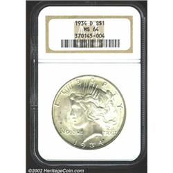 1934-D S$1 MS64 NGC.