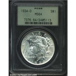 1934-D S$1 MS64 PCGS.