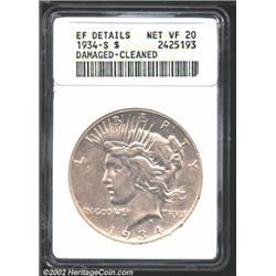 1934-S S$1--Damaged, Cleaned--ANACS.
