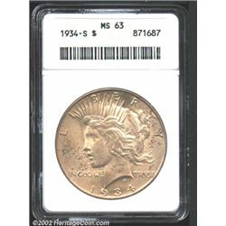 1934-S S$1 MS63 ANACS.