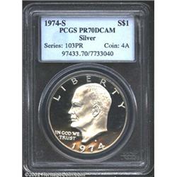 1974-S S$1 Silver PR70 Deep Cameo PCGS.