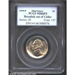 1999-P Nickel--Broadstruck Out of Collar--MS66 Full Steps PCGS.