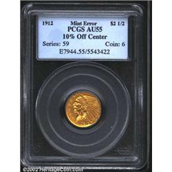 1912 $2 1/2--10% Off Center--AU55 PCGS.