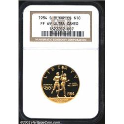 1984-S G$10 Olympic Gold Ten Dollar PR69 Deep Cameo NGC.