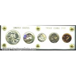 An Uncertified 1938 proof set that is encased in a Capital plastic holder.