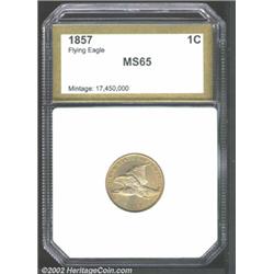 1857 1C Flying Eagle Cent MS65 Brown PCI (MS63).