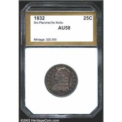 1832 25C Quarter AU58 PCI.