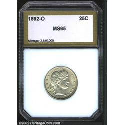 1892-O 25C Quarter MS65 PCI (MS63).