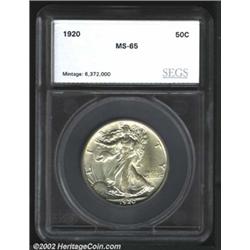 1920 50C Half Dollar MS65 SEGS (MS63).
