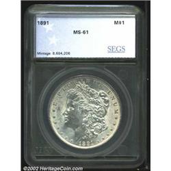 1891 S$1 Silver Dollar MS61 SEGS (MS61).