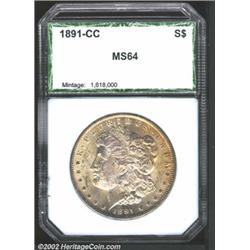 1891-CC S$1 Silver Dollar MS63 PCI (MS63).