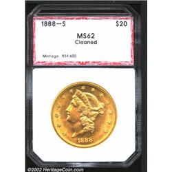 1888-S $20 Double Eagle MS62 Cleaned PCI (MS60 Cleaned).