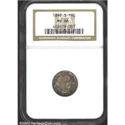 1892-S 10C MS66 NGC.