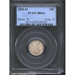 1896-O 10C MS64 PCGS.