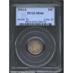 1911-S 10C MS66 PCGS.