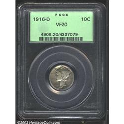 1916-D 10C VF20 PCGS.