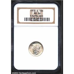 1918-S 10C MS64 NGC.