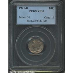 1921-D 10C VF35 PCGS.
