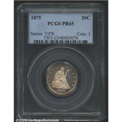 1875 20C PR65 PCGS.