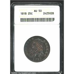 1818 25C AU50 ANACS.
