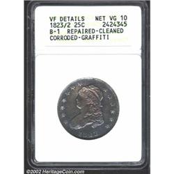 1823/2 25C--Repaired, Cleaned, Corroded, Graffiti--ANACS.