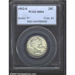 1912-S 25C MS64 PCGS.