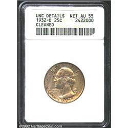1932-D 25C--Cleaned--ANACS.