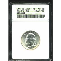 1932-D 25C--Cleaned--ANACS.