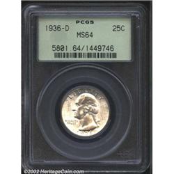 1936-D 25C MS64 PCGS.