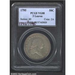 1795 50C 3 Leaves VG8 PCGS.