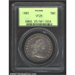 1803 50C Large 3 VF25 PCGS.