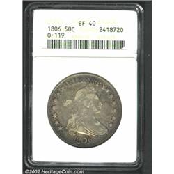 1806 50C Pointed 6, Stem XF40 ANACS.
