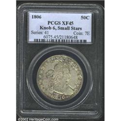 1806 50C Knobbed 6, Small Stars XF45 PCGS.