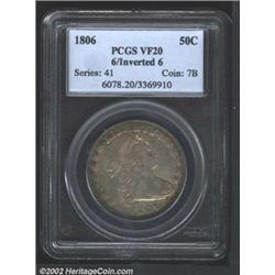 1806 50C 6 Over Inverted 6 VF20 PCGS.