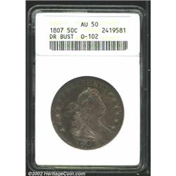 1807 50C Draped Bust AU50 ANACS.