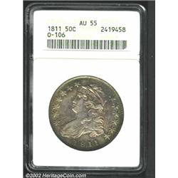 1811 50C Small 8 AU55 ANACS.