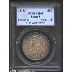 1818/7 50C Large 8 MS65 PCGS.