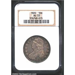 1820 50C Square 2, Large Date AU53 NGC.