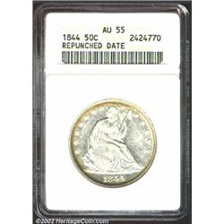 1844 50C AU55 ANACS.