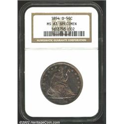 1854-O 50C Arrows MS63 Specimen NGC.